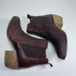 Journee Collection Journee Signature Womens Skyller Maroon Brown Woven Leather Bootie size 6 Photo 8