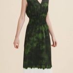 Maje  Ribeira Tye-dye Print Maxi Crepe Dress Imprime Green Size 2 US Medium Photo 4