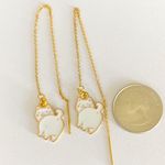 Handmade Kawaii funny white cat threader earrings✨ Photo 2