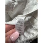 Athleta Shorts Size 4 White Linen Blend Pinstripe Athleisure Casual Drawstring Photo 3