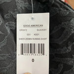 Good American Good American Sheer Zebra Running Shorts Black Photo 9