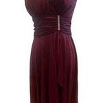 Jessica Howard  MAROON FORMAL KNEE LENGTH JEWELED WAIST DRESS WOMENS SIZE 6 Photo 0