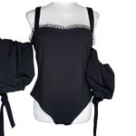 BYEGREIS Women's Black Sweetheart Off Shoulder Bodysuit size Large Photo 1