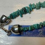 Sterling Silver 925  Nugget Turquoise Beads Graduated Necklace 17” Long Photo 8