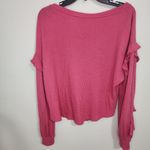 Anthropologie  Pilcro Hot Pink Waffle Thermal Top size M Photo 4