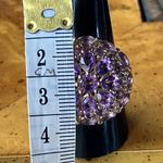 Natural Lavender Amethyst Sterling Silver Cocktail Ring Size 9.25 Gold Photo 7
