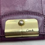 Coach  Cranberry Purple Solid Kristin Trifold  Leather Wallet Photo 8