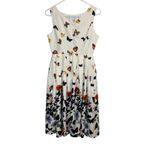 Women's Multicolor Butterfly Cocktail Sleeveless‎ Midi Tea Cottage Summer Dress Size M Photo 3
