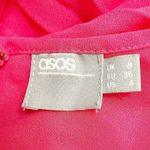 ASOS  Lace And Pleat Skater Midi Dress Hot Pink Romantic Chiffon Women’s Size 4 Photo 8