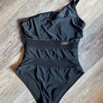 Blooming Jelly  Black One Shoulder One Piece Swimsuit Size L Photo 0