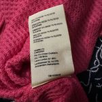 Anthropologie  Pilcro Hot Pink Waffle Knit V Neck Ruffled Long Sleeve Top M Photo 4