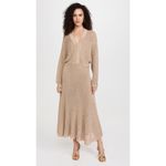 Alexis  Heida Dress in Gold Natural XSmall New Womens Long Knit Sweater Maxi Photo 12