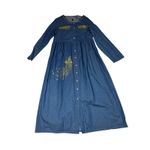Vtg Sun Belt Denim Celestial Maxi Dress Hand Photo 1
