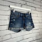 American Eagle  Super Stretch Blue Jean Shorts 0 High-Rise Casual Summer Denim Photo 1