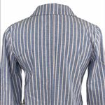 SheIn Classic Blue/White Striped Open Front Blazer Photo 6