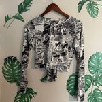 No Comment Newspaper Print Long Sleeve Top Photo 0