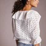 Anthropologie  Porridge White Eyelet Lace Romantic Top Boho Blouse Size Small S Photo 2