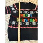 Holiday Time Black Merry Christmas Snowflake Ugly Sweater Women 1X Knit Party Photo 9