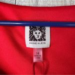 Anne Klein Sz 14 Red Flutter Sleeve Side Zipper Faux Wrap Dress w/Matching Belt Photo 11