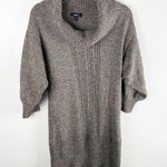 BCX Brown Cowl Neck Knit Ribbed 3/4 Sleeve Tunic Sweater, Size Large Photo 0