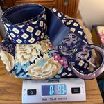 Vintage Lady Carol Petites Mixed Prints Open Front Jacket Dress w/ Belt Sz 10 Blue Photo 14