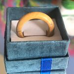Handcrafted genuine picture jasper stone band ring 8.5 Tan Photo 0