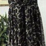 Olivia Matthews Womens Dress Size 18W Black Animal print Asymmetrical Sleeveless Photo 0