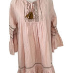 Roller Rabbit  Maricruz Cross Stitch‎ Embroidered Shift Dress Light Pink Sz Small Photo 0
