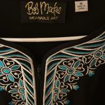 Bob Mackie Wearable Art Embroidery Short Sleeved Abstract Midi Dress Size M NEW Photo 3