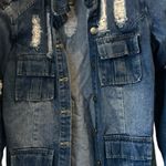 Tanming women's Casual Distressed Denim jacket Ripped Jean‎ Jacket Coat size Xs Blue Photo 1