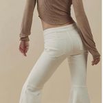 Free People  High Rise White Flare Jeans Photo 2