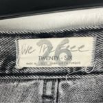 Free People Maggie Black Wash Button Fly Busted Knees Sharkbite Hem Jeans 26 Photo 2