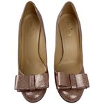 Kate Spade Krysta Heels Bow Pink Glitter Patent Leather Pumps SZ 7.5 Rose Gold Photo 5