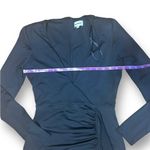 superdown Revolve  ruched black womens dress size medium bodycon V-neck Photo 3