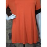Sarin‎ Mathews Top Orange Black Short Sleeve Round Neck Woman's Size Medium Photo 3
