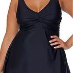 Raisin's ‎ Curve Trendy Plus Size Lucia Twist-Front Swimdress Womens Black 22W NEW Photo 0