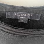 All Saints Able Sweatshirt Womens S Black Ruched Tie Pullover Jumper Goth Edgy Photo 2