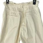 ZARA Denim SZ 4 Baggy Paper Bag Jeans High-Rise Zip-Fly Frayed Hems Pocket Cream Photo 3