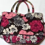 Vera Bradley  Mocha Rogue Trendy Mod Draw String Scrunch/Double Handle Bag Purse Photo 0