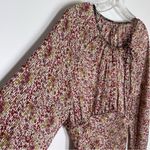 NEW Doen Sz S Bellflower Maxi Silk Dress in Clay Floral Pink Photo 3