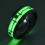 Glow in The Dark silver Heartbeat Ring Photo 1