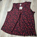 Anne Klein Red and Black Patterned Top Size XL Photo 8