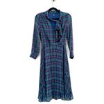 J.Crew  Black Watch Tartan Plaid Tie Neck Pleated Midi Dress Holiday 00 Photo 1