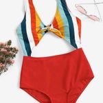 Zaful Striped Cut Out Swimsuit Photo 0