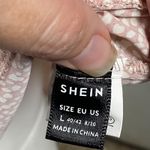 SheIn  Shirt Womens Large Pink White Short Sleeve Lace Trim Blouse Top Polyester Photo 3