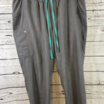 FIGS Women's  Gray 3X Ankle & Cropped Pants with Teal Drawstring Photo 0
