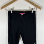 Alice + Olivia Black Sequin Accent Slim Fit Ponte Pants Size 4 Waist Designer Photo 1