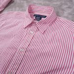 Ralph Lauren Slim Fit Button Up Shirt Women's 8 Pink White Stripe Long Sleeve Photo 2