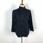 Eileen Fisher  Black Zip Front Stand Collar Long Sleeve Jacket Modern Fit Medium Photo 7