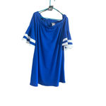 Love Squared Women's love. Squared Blue & White Striped Off-Shoulder Mini Dress 1X Photo 6